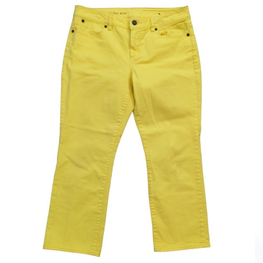 Talbots Yellow Crop Flare 8/29 Denim Jeans